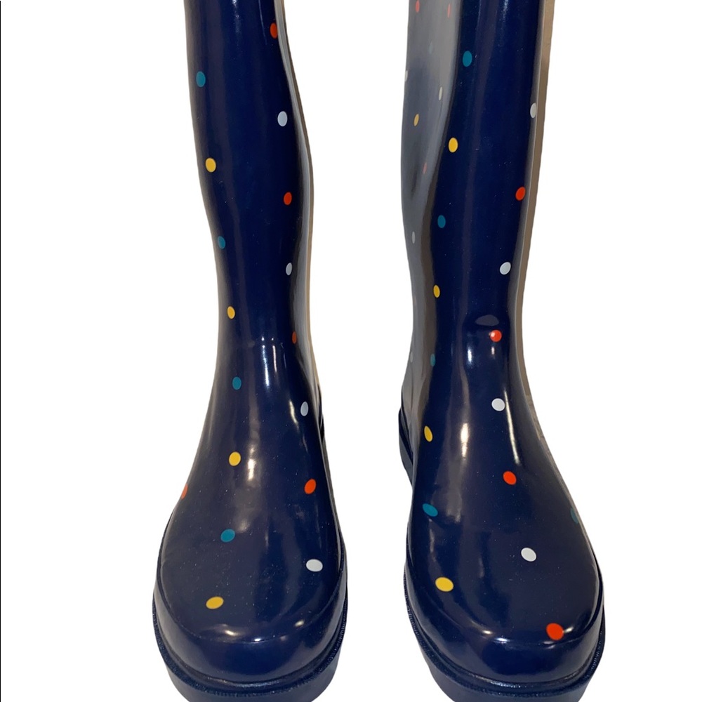 Sugar Blue Polka Dot Rain Boots Size 8, New in Box